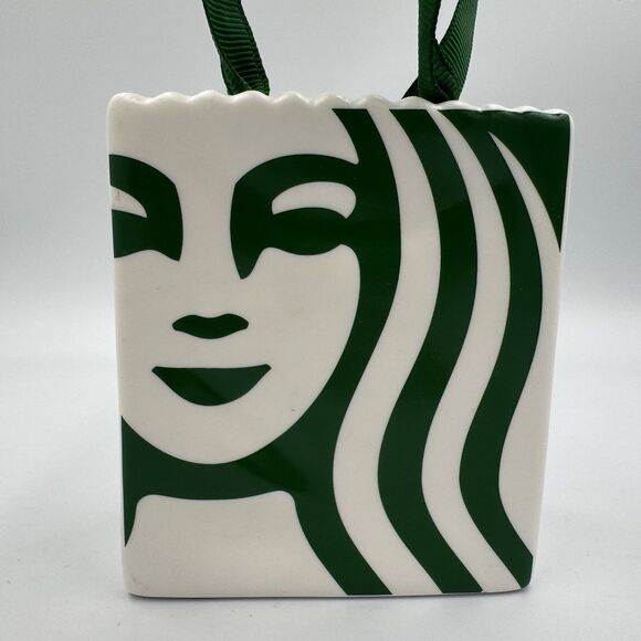Starbucks 2019 Limited Ceramic Tote Holiday Ornament/Gift Card Holder - Picture 2 of 7